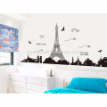 Decoración de la sala de estar Decoración de la casa Extraíble París Torre Eiffel Art Decal Wall Sticker Mural DIY